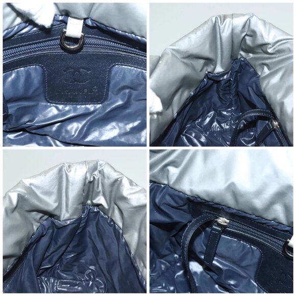 CHANEL Cococoon Tote Bag Nylon Gray Silver CC Auth - Picture 13 of 15